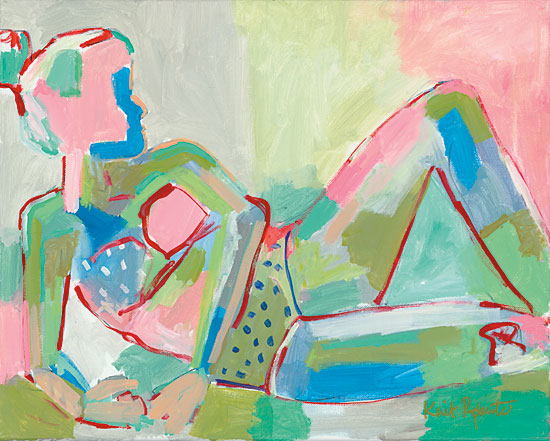 Kait Roberts KR194 - Sunbather Series:  Recline in Kiwi Abstract, Sunbather, Woman, Swimming from Penny Lane