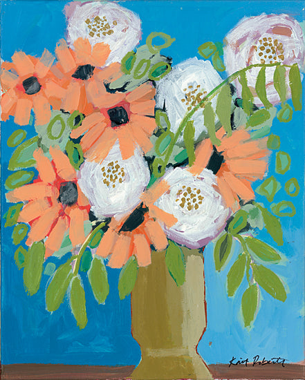 Kait Roberts KR447 - KR447 - Peach Fever - 12x16 Peach Flowers, Vase, Flowers, Abstract from Penny Lane