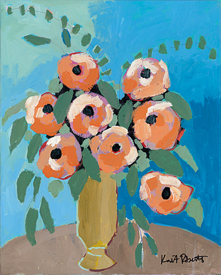 Kait Roberts KR448 - KR448 - Bouquet for Granny - 12x16 Peach Flowers, Vase, Flowers, Abstract from Penny Lane