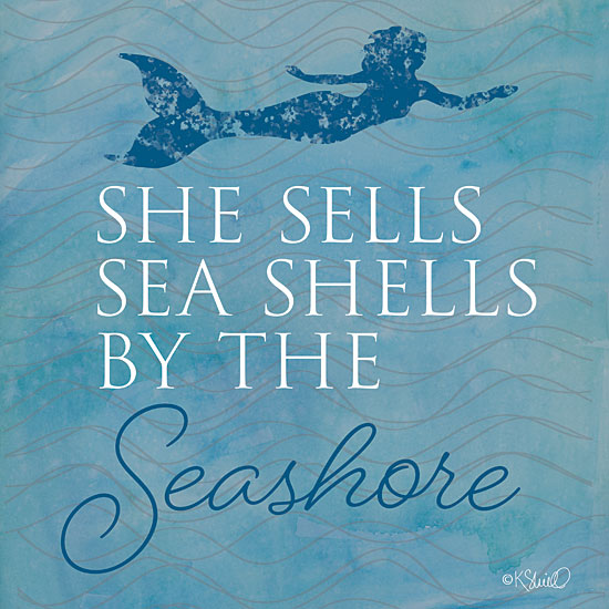 Kate Sherrill KS102 - She Sells Seashells - 12x12 Mermaid, Humorous, Whimsical, Fantasy from Penny Lane