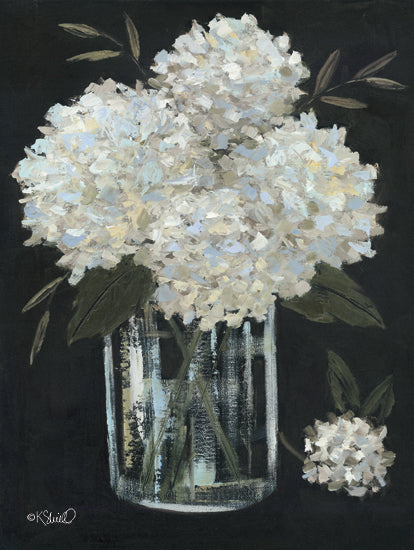 Kate Sherrill KS131 - KS131 - White Hydrangeas II - 12x16 White Hydrangeas, Flowers, Hydrangeas, Chalkboard, Glass Jar, Bouquet from Penny Lane