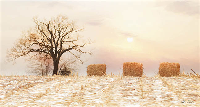 Lori Deiter LD1242 - Winter Fields - Haystacks, Tree, Field, Farm, Snow from Penny Lane Publishing