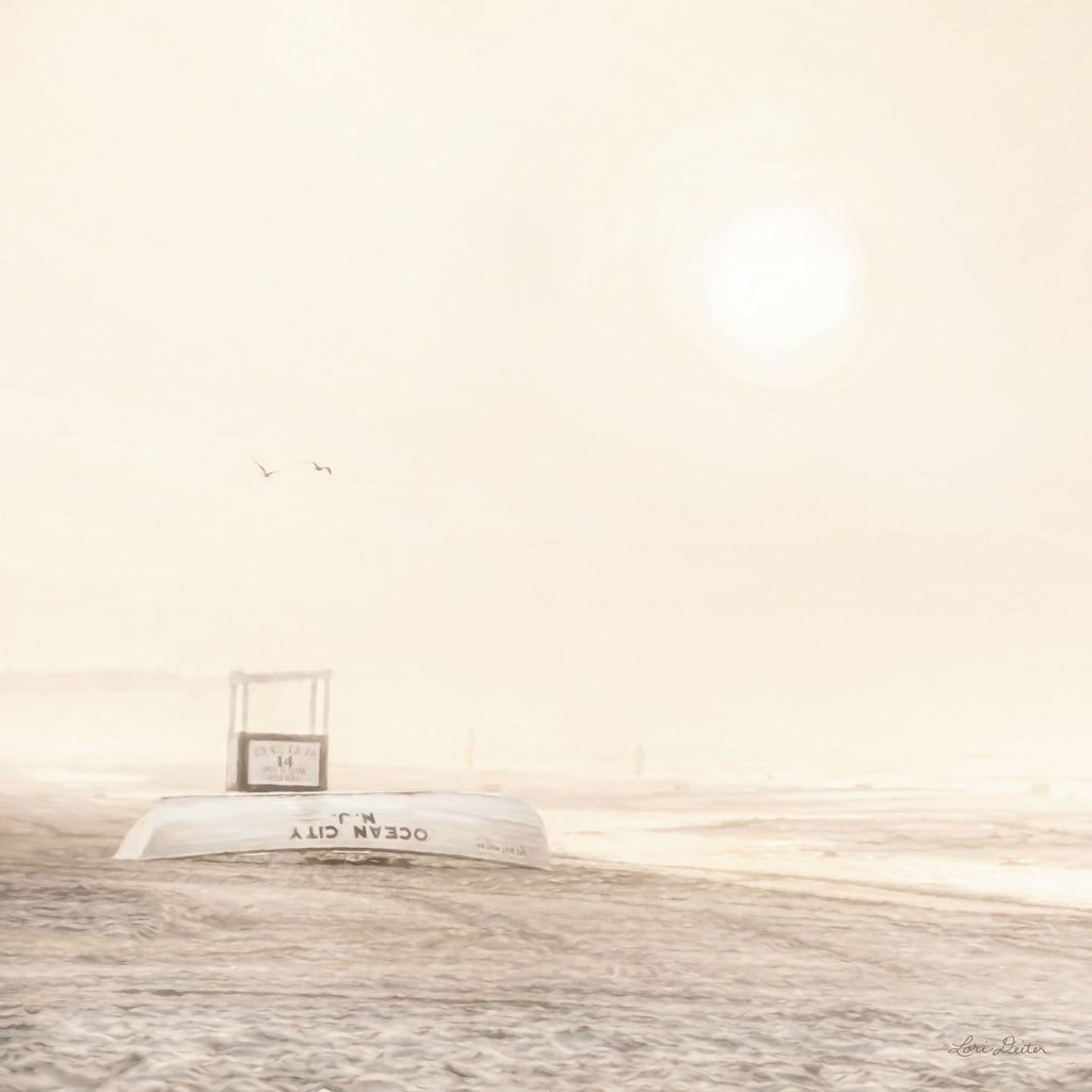 Lori Deiter LD1438 - LD1438 - Bleached Beach   - 12x12 Coastal, Beach, Boat, Ocean City from Penny Lane