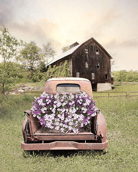 Lori Deiter LD1541 - Petunia Truck - 12x16 Barn, Farm, Truck, Flower Truck, Flowers, Rusty Truck, Field from Penny Lane