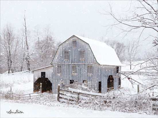Lori Deiter LD1699GP - Blue Tinted Barn Farm, Barn, Winter, Snow, Photography from Penny Lane