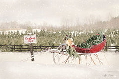 LD1705 - Red Sleigh at Tree Farm - 18x12