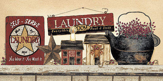 Linda Spivey LS1315 - Self Serve Laundry - Laundry, Saltbox Houses, Barn Star, Berries, Antiques from Penny Lane Publishing