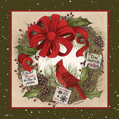 LS1744 - Cardinal Christmas Wreath - 12x12