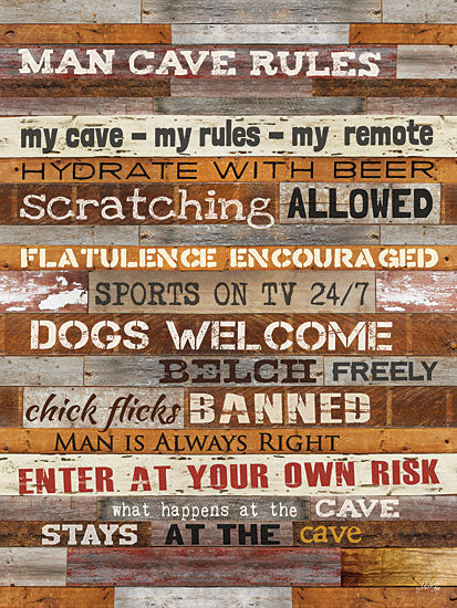 Marla Rae MA1077GP - Man Cave Rules - Man Cave, Rules, Typography from Penny Lane Publishing