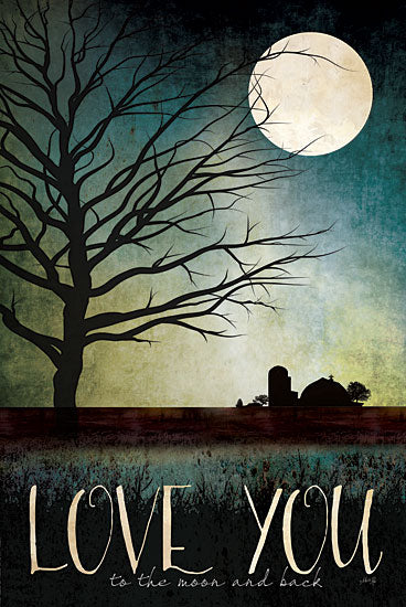 Marla Rae MA1085GP - Love You Farm - Love, Farm, Moon, Night, Tree, Shadows, Barn from Penny Lane Publishing