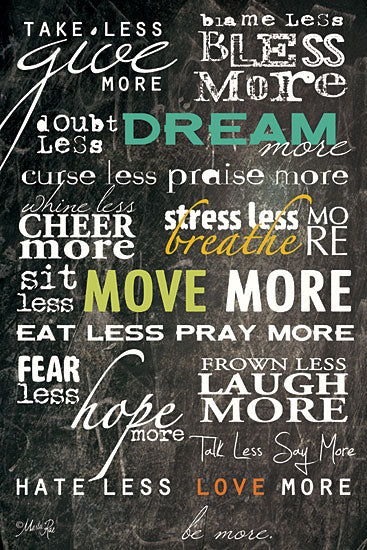 Marla Rae MA108D- Dream More - Motivating, Chalkboard, Typography, Signs from Penny Lane Publishing