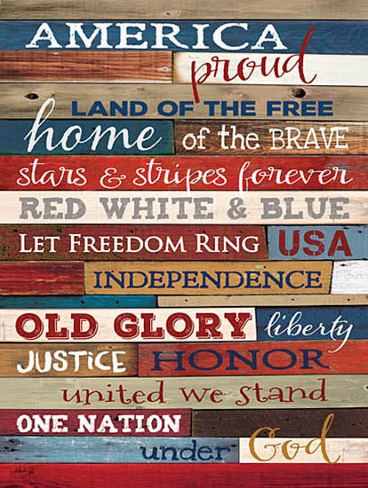 Marla Rae MA1093 - America Proud - America, Typography, USA, Americana, Wood Planks from Penny Lane Publishing