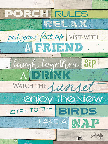 Marla Rae MA1121 - Porch Rules - Porch, Rules, Typography from Penny Lane Publishing