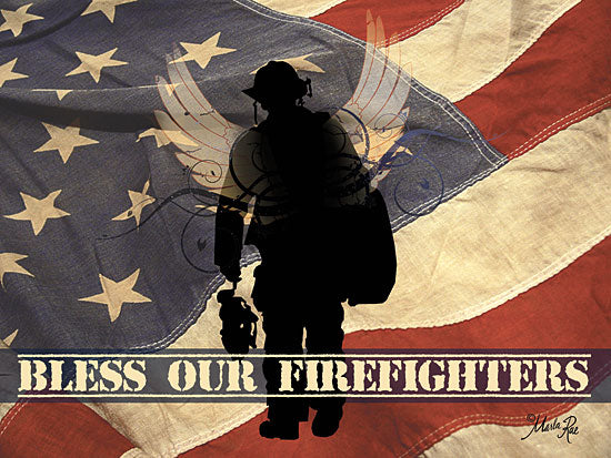 Marla Rae MA191 - Bless Our Firefighters - Firefighters, American Flag, USA, Firemen from Penny Lane Publishing