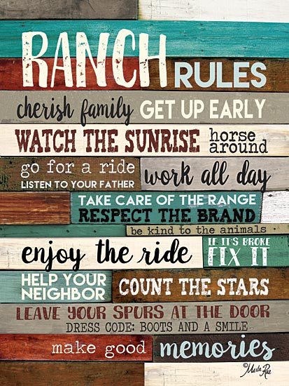 Marla Rae MA2594GP - Ranch Rules - Typography, Ranch, Rules, Signs from Penny Lane Publishing