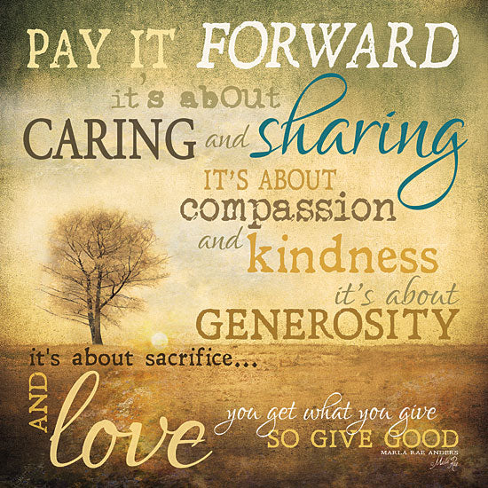 Marla Rae MA655 - Meaning of Pay it Forward  - Sharing, Typography, Trees, Signs from Penny Lane Publishing
