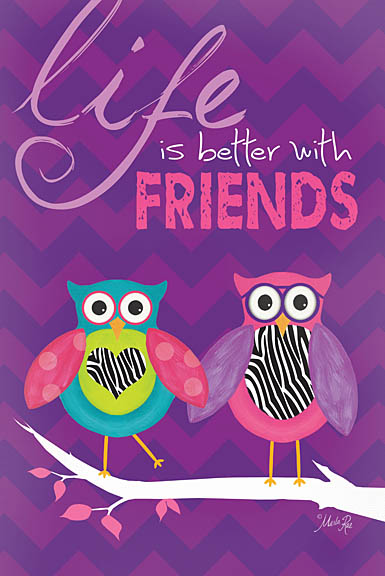 Marla Rae MA729 - Life is Better with Friends - Owl, Friends, Purple, Pink from Penny Lane Publishing
