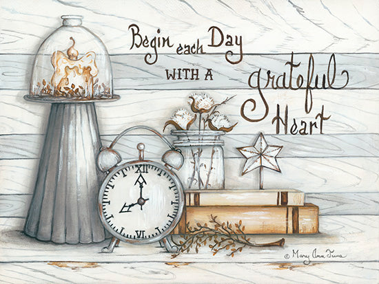 Mary Ann June MARY505 - Grateful Heart - Begin Each Day, Cotton, Books, Scale, Candle from Penny Lane Publishing