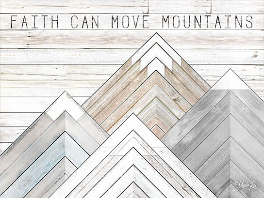 Marla Rae MAZ5174 - Faith Can Move Mountains - Mountains, Wood Inlay, Neutral, Faith from Penny Lane Publishing