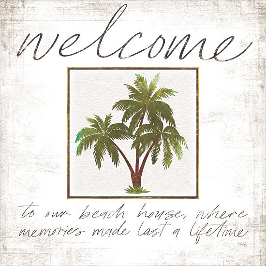 Marla Rae MAZ5492 - MAZ5492 - Welcome Palm Trees - 12x12 Welcome, Palm Trees, Coastal, Tropical, Trees from Penny Lane