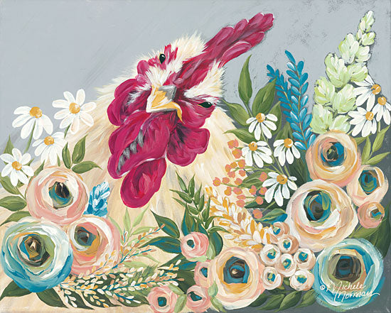 Michele Norman MN105 - Hen in the Flower Garden Hen, Chicken, Flowers, Flower Garden from Penny Lane