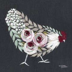 MN134 - Floral Hen Mint and Pink - 12x12