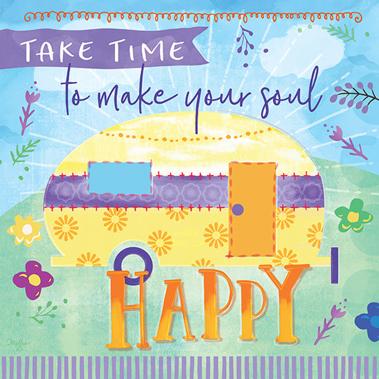 Mollie B. MOL1914 - Take Time - 12x12 Take Time, Happy, Camper, Inspiring, Camping, Patterns from Penny Lane