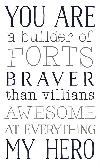 Masey St. Studios MS137 - You are a Builder of Forts Hero, Kid's Art, Signs, Superhero from Penny Lane