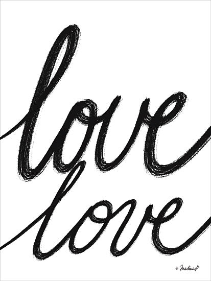 Martina Pavlova PAV128 - Love Love - 12x16 Love, Calligraphy, Signs, Black & White from Penny Lane