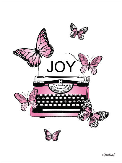 Martina Pavlova PAV134 - Joyful Typewriter - 12x16 Typewriter, Joy, Butterflies, Writing from Penny Lane