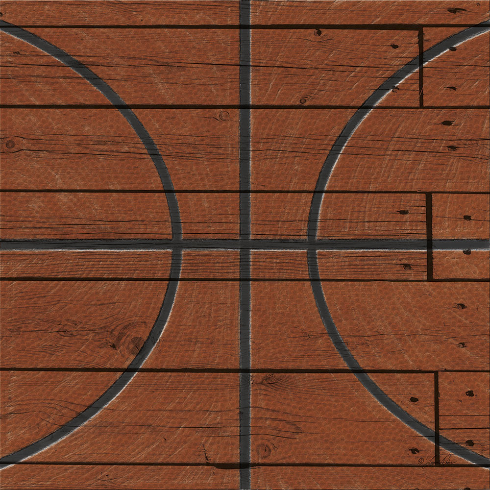 Lauren Rader RAD1313 - Full Court Basketball - Basketball, Wood Planks from Penny Lane Publishing