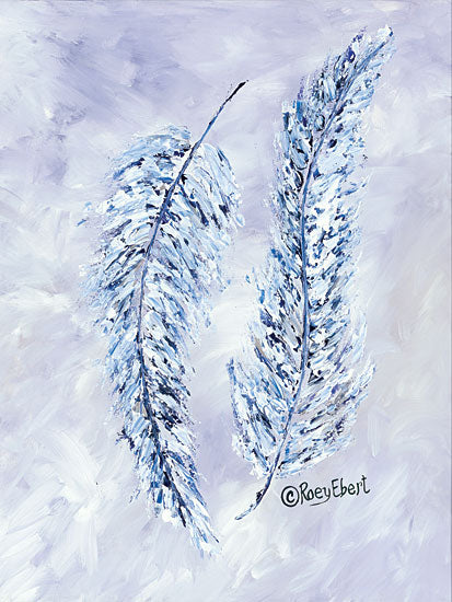 Kait Roberts REAR241 - Feathers in Blue - 12x16 Abstract, Blue & White, Feathers from Penny Lane