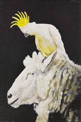 RED103 - Ewe with a Cockatoo - 12x18
