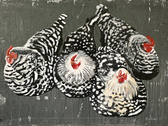 RED126 - Four Hens - 16x12