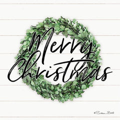 SB638 - Merry Christmas Boxwood Wreath - 12x12