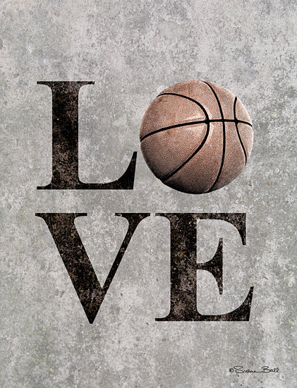 Susan Ball SB671 - SB671 - LOVE Basketball - 12x18 Love, Basketball, Children, Games, Sports from Penny Lane