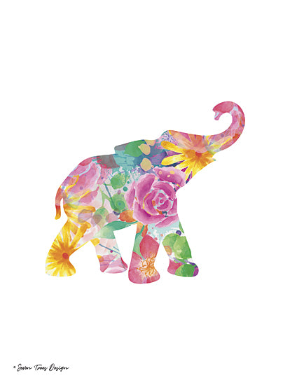 Seven Trees Design ST109 - Floral Elephant - Elephant, Flowers, Tropical from Penny Lane Publishing