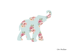 ST112 - Floral Elephant in Blue