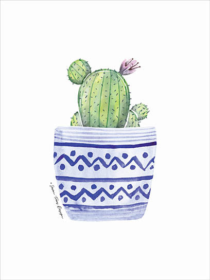 Seven Trees Design ST168 - Cactus in Blue Pot - Cactus, Blue & White, Pot, Southwest from Penny Lane Publishing