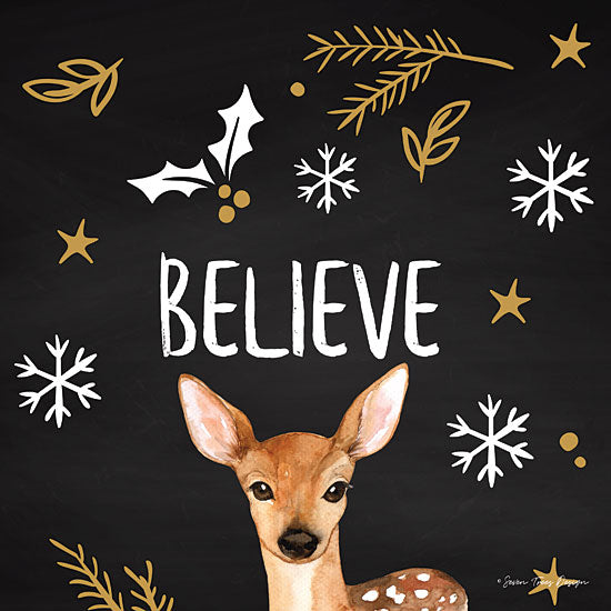 Seven Trees Design ST339 - Believe Deer Chalkboard, Holiday, Deer, Gold from Penny Lane