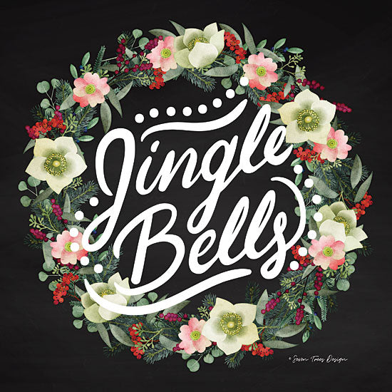 Seven Trees Design ST344 - Jingle Bells Wreath Chalkboard, Holiday, Jingle Bless, Wreath, Flowers from Penny Lane