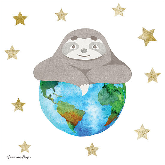 Seven Trees Design ST422 - Planet Sloth Sloth, Stars, Earth, Globe, Whimsical from Penny Lane
